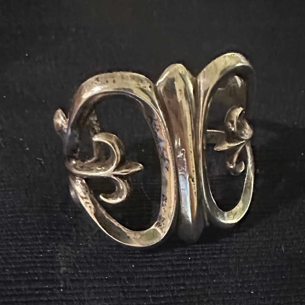 Vintage Sterling Silver Tufa Cast Thorn Cuff Bracelet